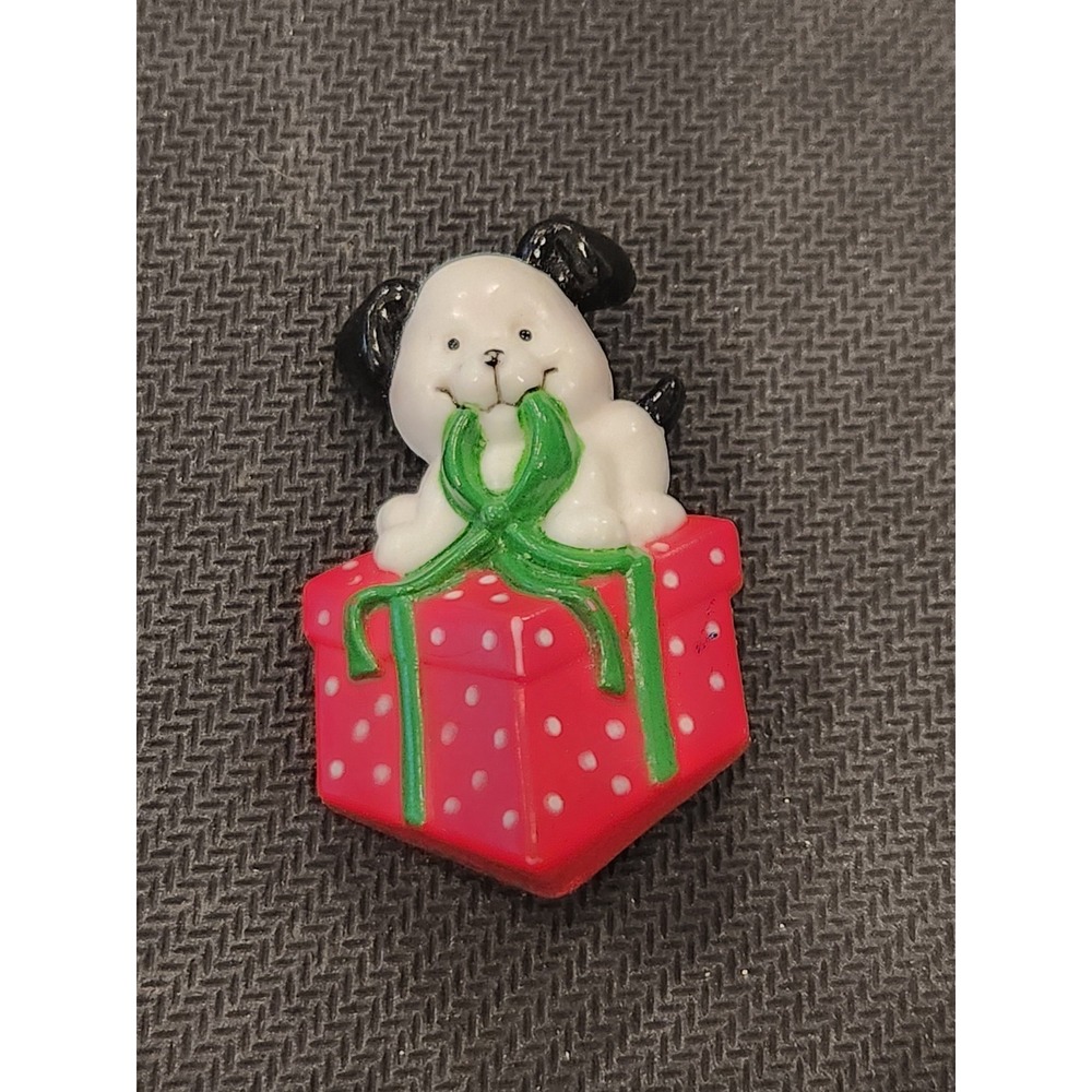 Vintage RUSS Dog Brooch in Gift Box Pin Christmas Gift‎ Present animal